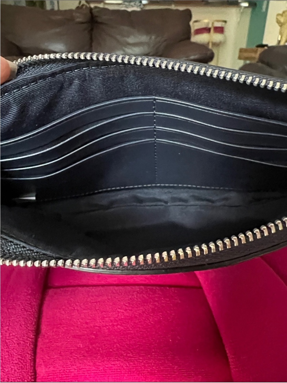 Coach Plaid Large Zip Wristlet Clutch - Picture 14 of 14